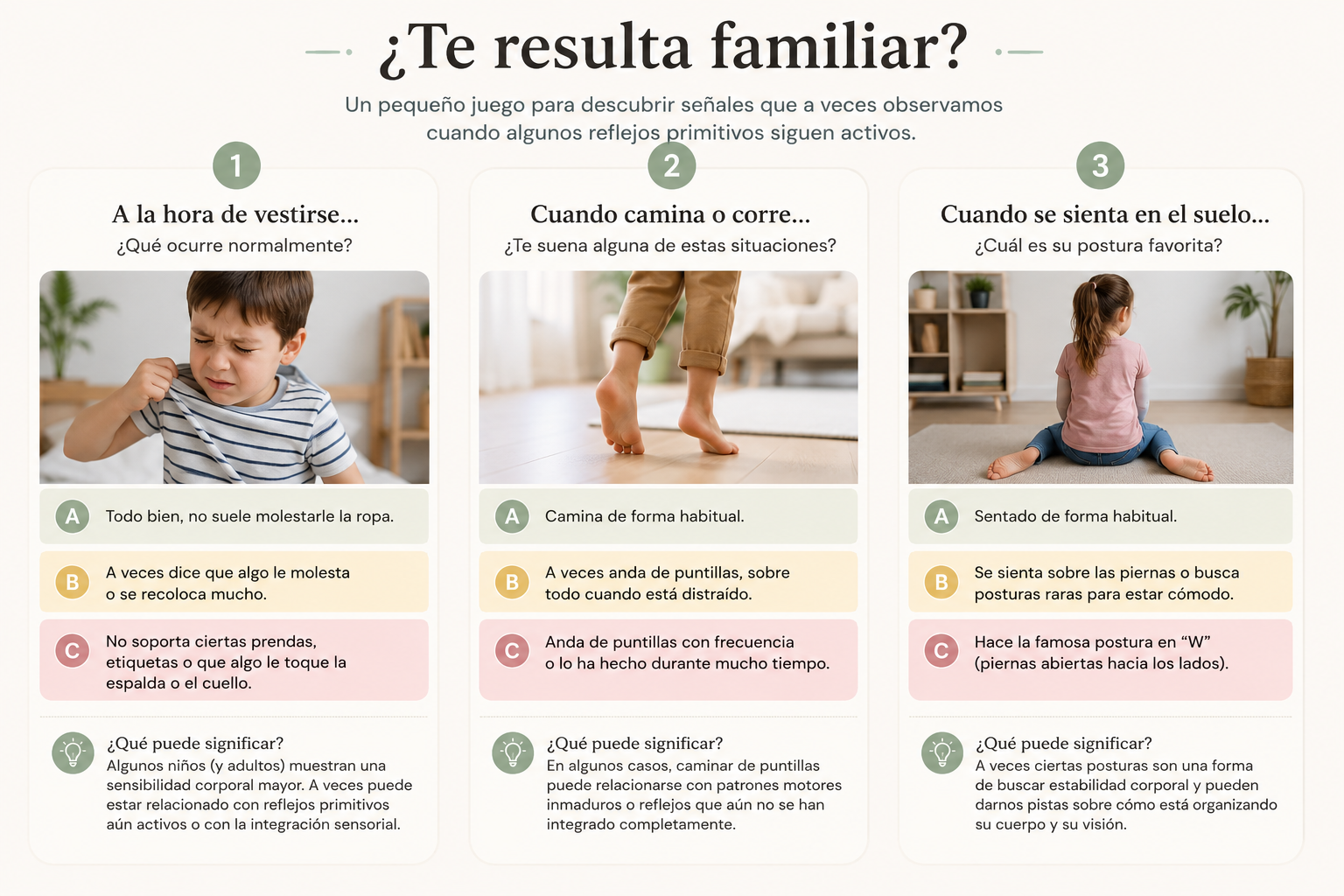 ¿Tu hijo evita ciertas prendas o se molesta mucho si algo toca su espalda o cuello?